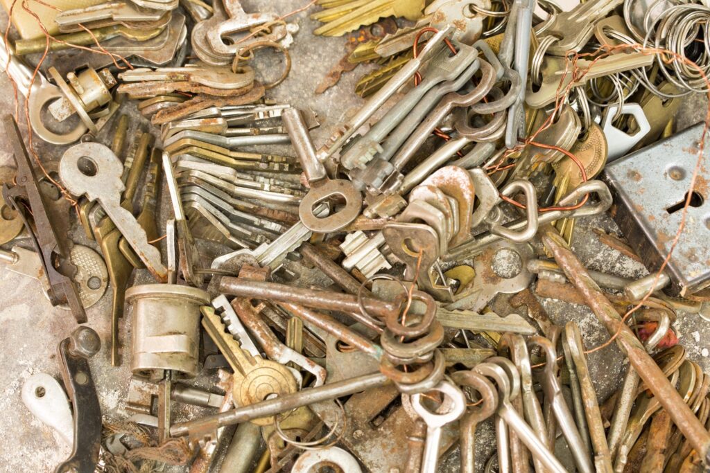 many old keys and locks